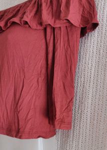Rust-Colored Off-the-Shoulder Top