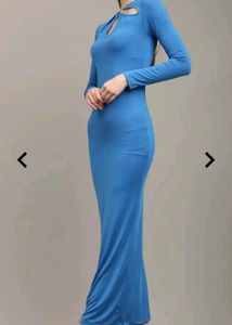 Chic Blue Cutout Top