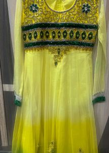 Elegant Yellow Embroidered Anarkali