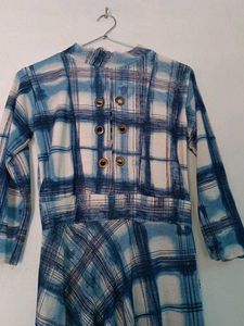 Blue Checked long Dress