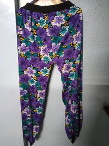 Flowery printed purple nd black combination heram pant