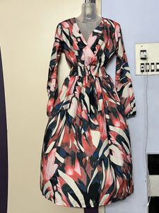 Pintrest Abstract Print Long Sleeve Dress