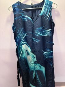Abstract Face Print Dress