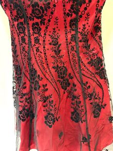 Elegant Red &amp; Black Corset Mini Dress