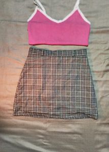 Check Mini Skirt