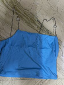 Blue Chain Strap Top