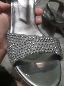 Silver Rhinestone Heels