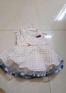 Used Once Cute White Checkered Dress
