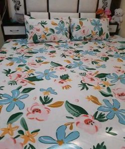 Elastic Fitted Double Bed Bedsheet with 2 Pillow C