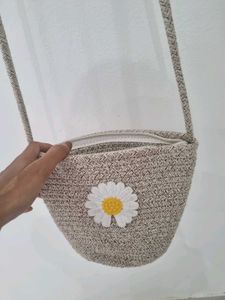 Natural Jute Basket Sling Bag