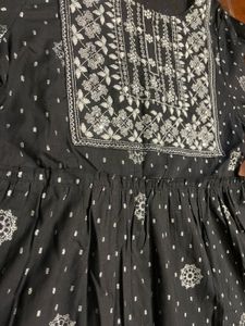 Black &amp; White Embroidered Dress
