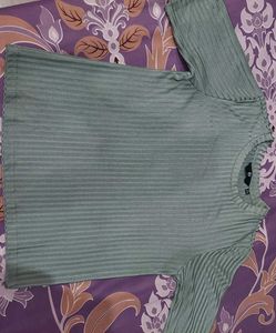 Ribbed Knit Top - Casual Everyday Tee