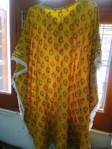 Yellow Printed Kaftan