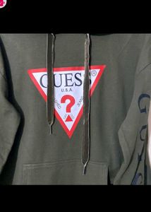 Guess Hoodie Long. Olive Green Colour