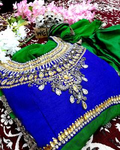 GREEN COLOUR GOWN WITH DUPATTA AND PAN &amp; FREEBIE