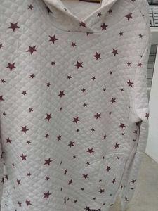 White Star Print Hoodie/ Sweat Shirt