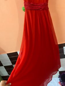 Red Chiffon Maxi Dress