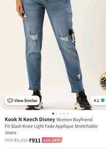 Kook N Keech Disney Women Boyfriend Fit Jeans