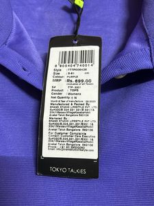 Blue Cropped Polo Top