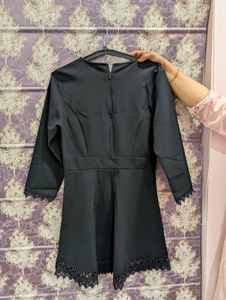 Zara Chic Black Lace Detail Dress