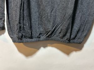 Gray Ruffled Mock Neck Long Sleeve Top