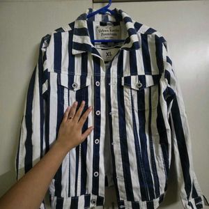 Stylish Striped Denim Jacket Powerlook