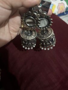 Oxidized Jhumka Earrings