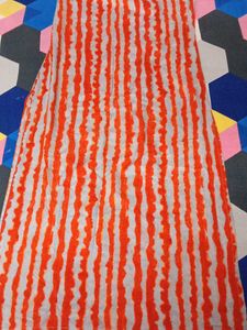 Orange Striped Casual Kurti
