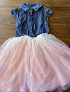 Denim And Net Dress