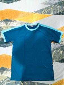 Men's Blue Cotton Tshirt