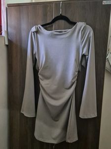 Long Sleeve Ruched Mini Dress