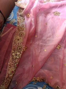 Pink Embellished Saree