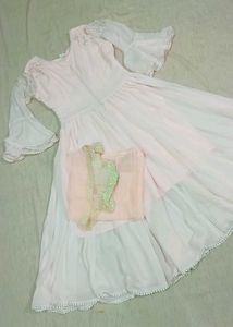 Peach Anarkali &amp; Dupatta