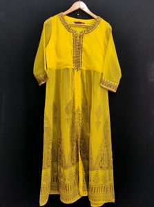 Women Yellow Kurti Set |  Length 47 Of Kurta