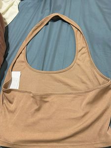 Nude Halter Top Ribbed