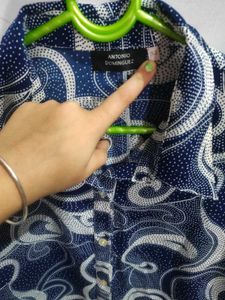Blue Balloon Sleeves Top