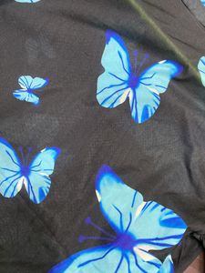 Butterfly Top With Long Sleeve Crop Top