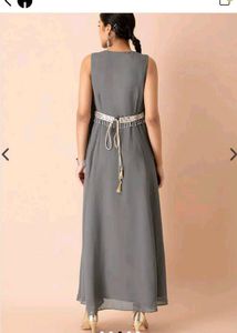 Indya Grey Embellished Traditional Gown