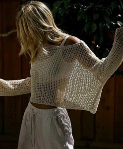 Beige Knit Sweater crochet