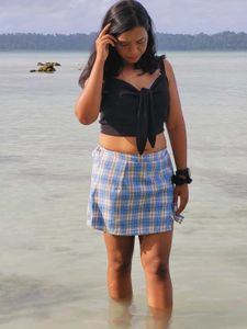 Blue Plaid Mini Skirt