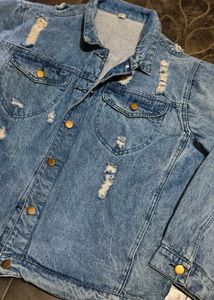 Oversized Ripped Denim Jacket