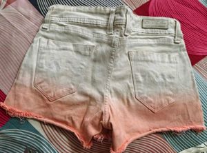Girls Denim Shorts Ombre Color