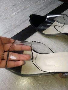 Clear Heel Mules - Size 4