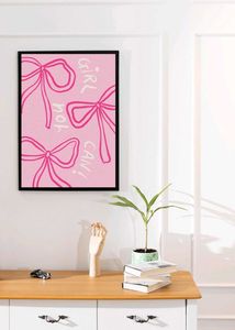 Pink coquette Bow Artwork with frame