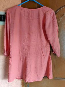 Peach Embroidered Kurti