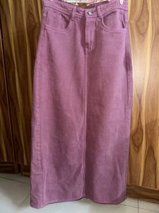 Mauve Denim Skirt