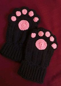Crochet Cat Paw Mittens