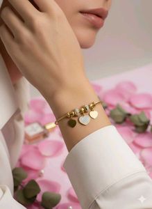 Heart Charm Bangle Bracelet