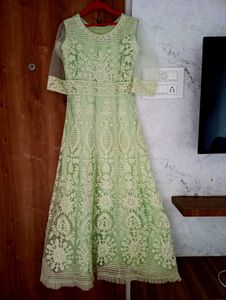 Mint Green Lace Anarkali Dress
