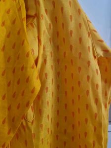Yellow Cotton Kurta Set